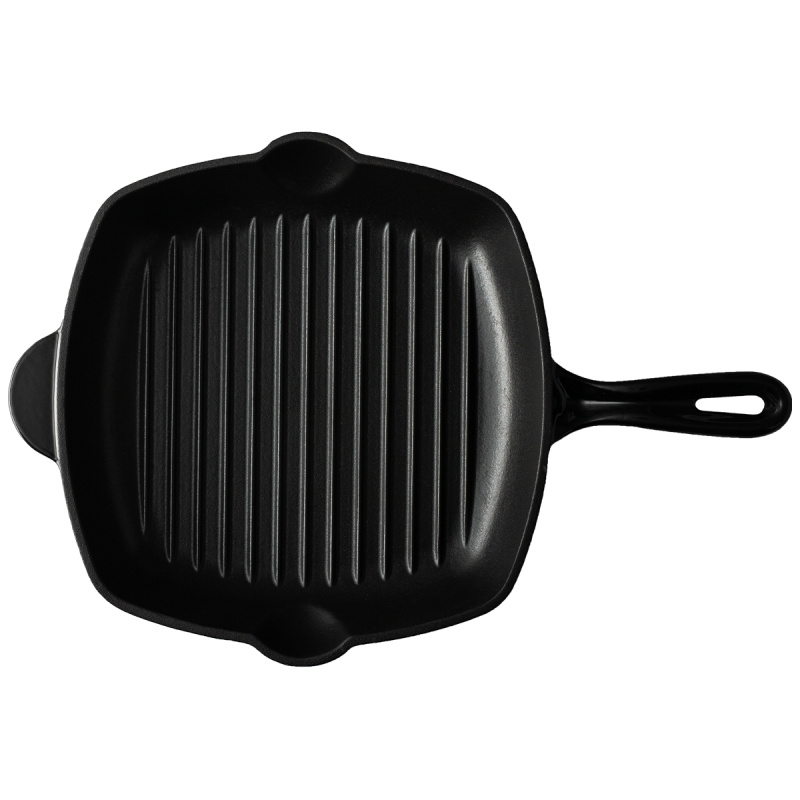 Cast iron grill pan enamelled black, 27 x 27 cm - Jupiter Lunasol
