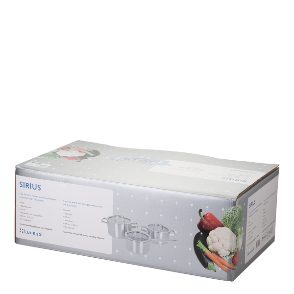 Set of pots Sirius Triply 6 pcs Premium Lunasol