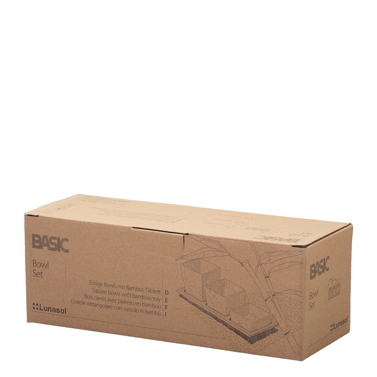 Set di ciotole da portata su vassoio in bambù (4 pz) - Basic