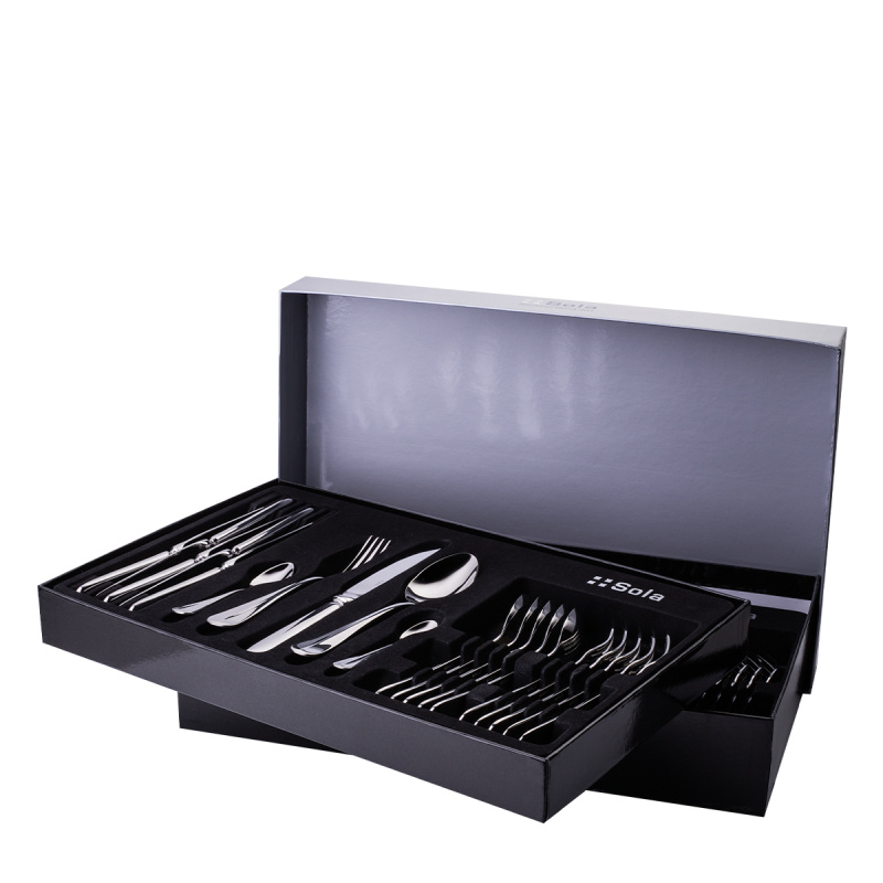 Ensemble de couverts 60 pièces manche plein - Baguette Gastro poli