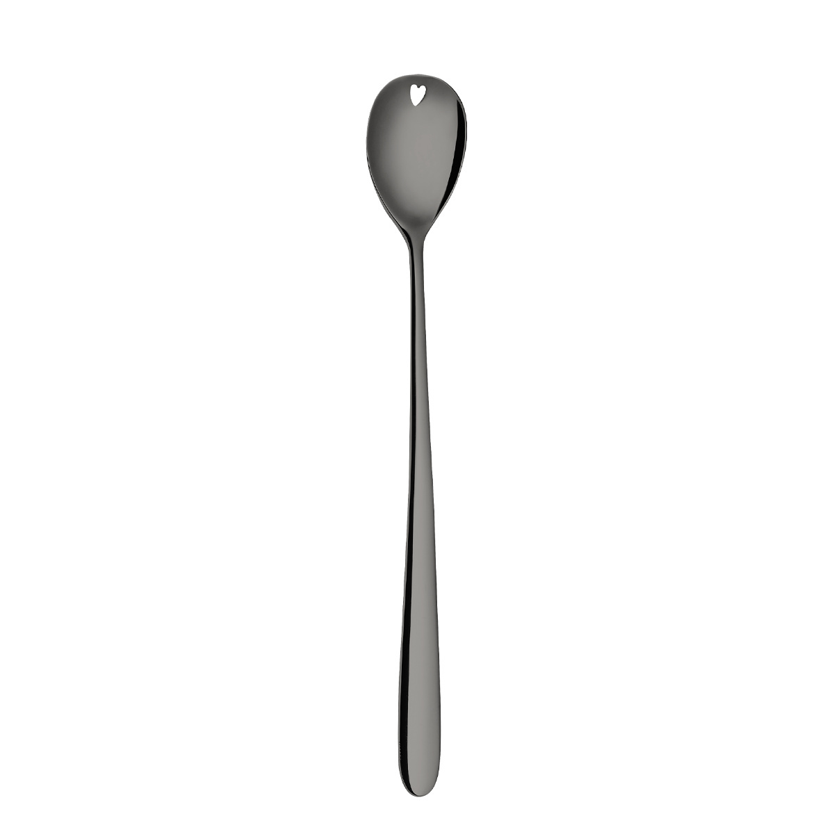 Latte-/Limonadenlöffel mit Herz PVD grey - Love Cutlery