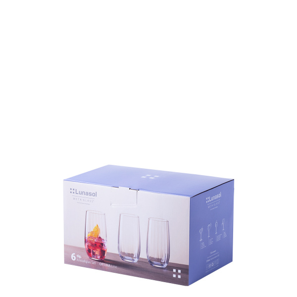Tumbler glasses 490 ml set of 6 - Optime Line Glas Lunasol