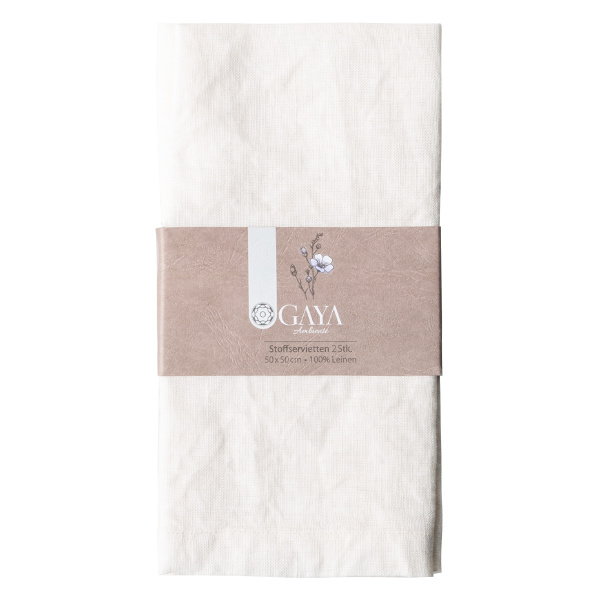 Tovaglioli di lino bianco 50 x 50 cm 2 pz - Gaya Ambiente