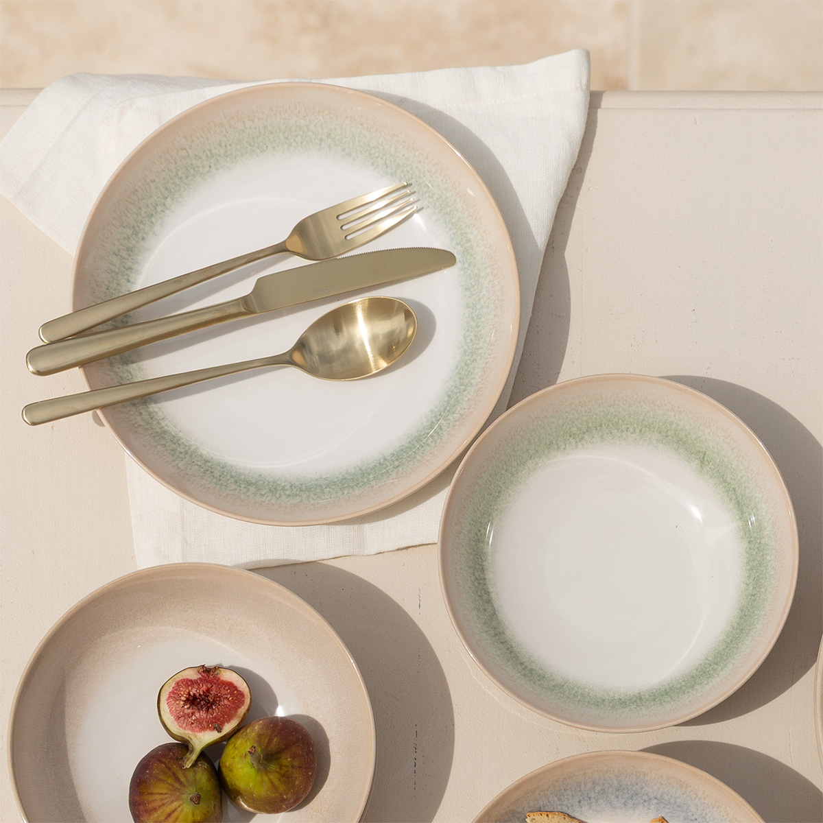 Deep plate set 4 pcs | Vulcano Sand la mar