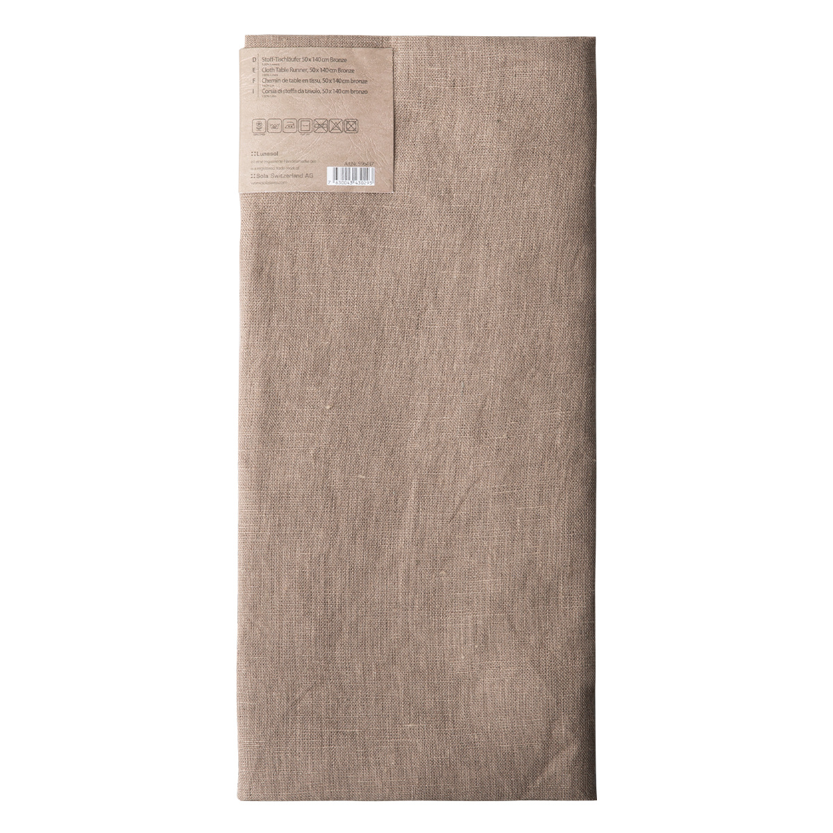 Bronze linen table runner 50 x 140 cm - Gaya Ambiente