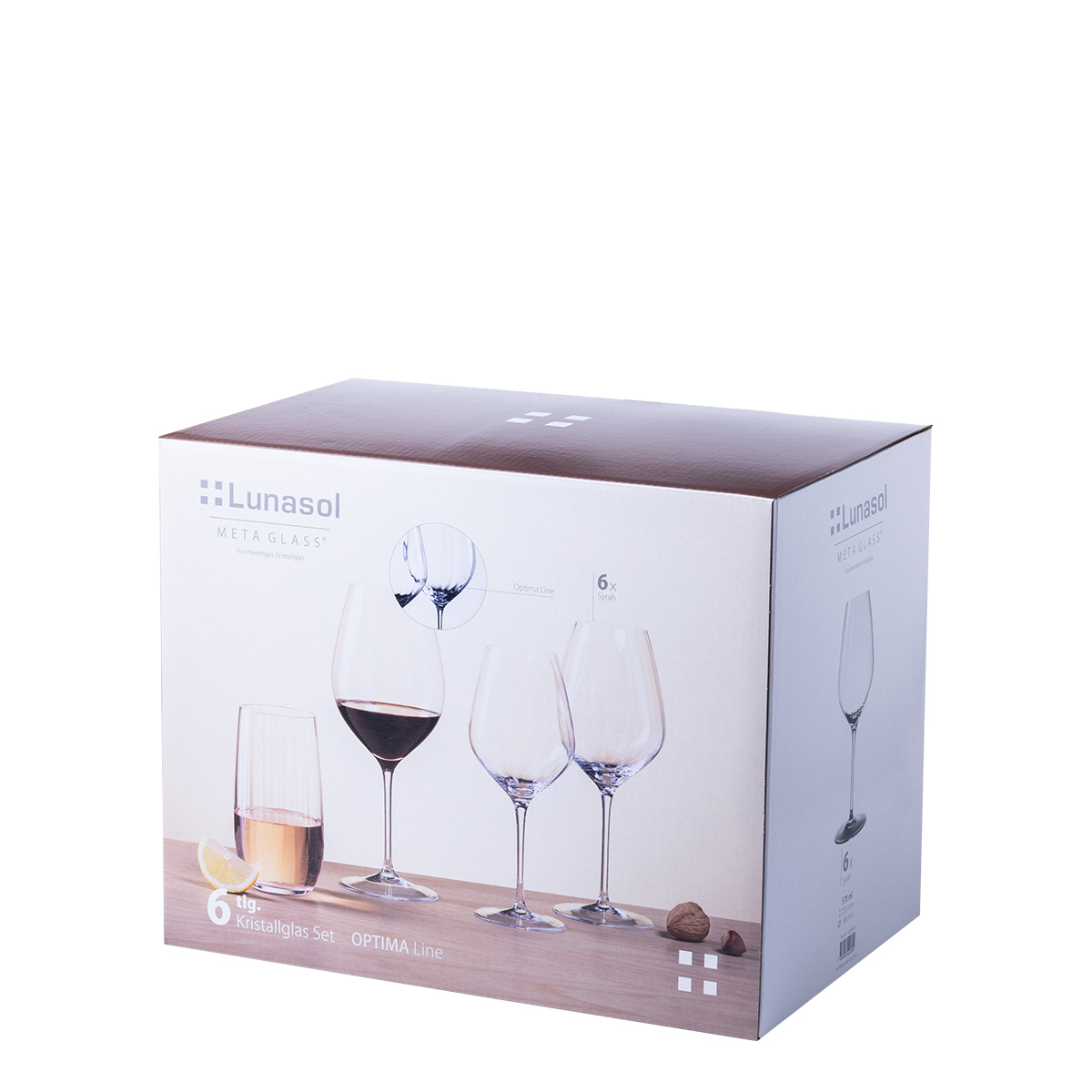 Calici da vino rosso 570 ml set 6 pz - Optima Line Glas Lunasol