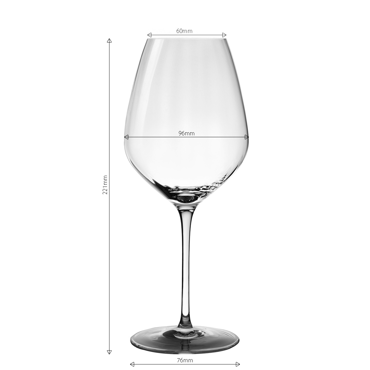 Red wine glasses 570 ml set of 6 - Optima Line Glas Lunasol