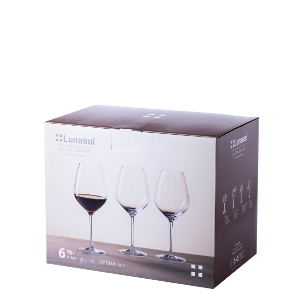 Calici da vino rosso 570 ml set 6 pz - Optima Line Glas Lunasol