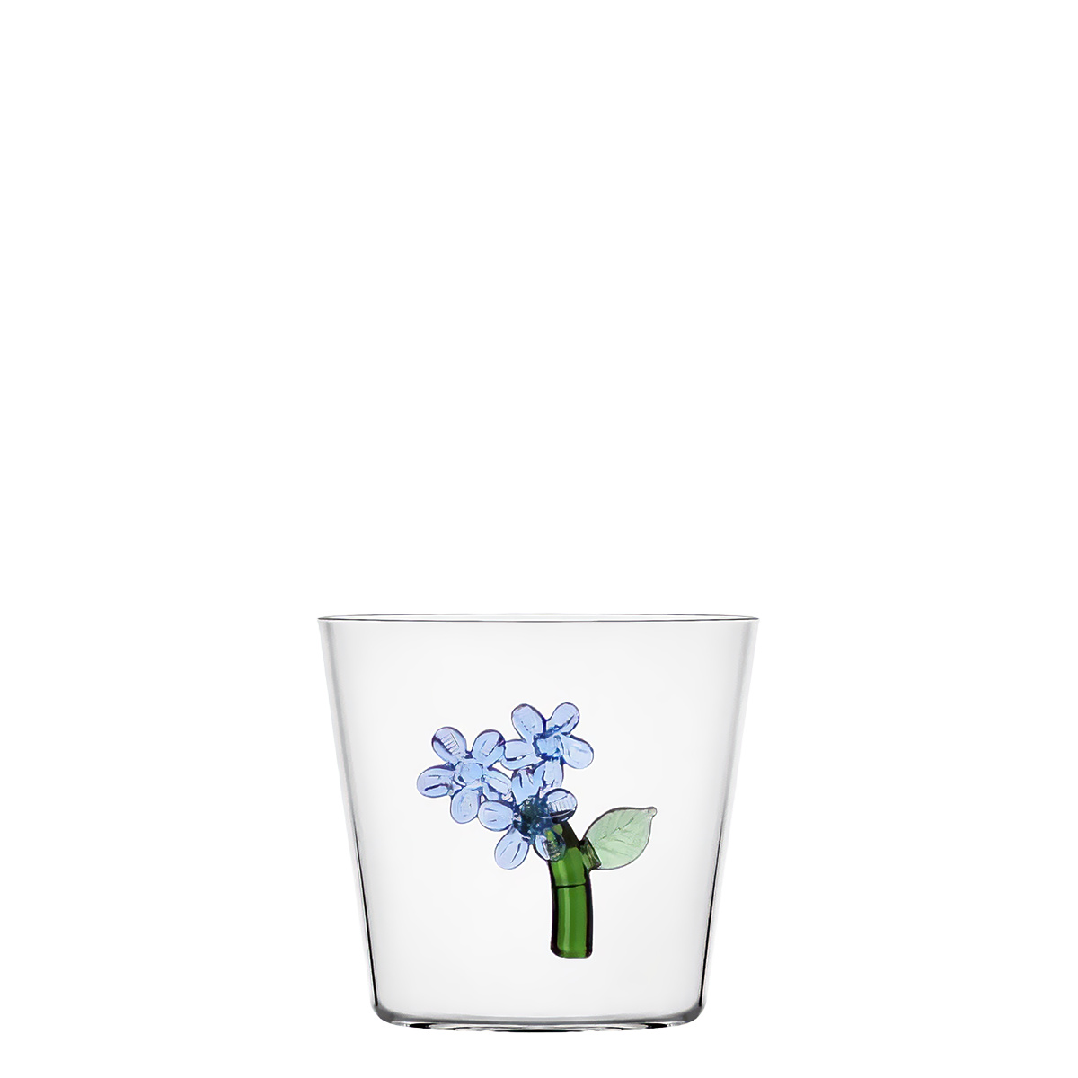 Glas hellblaues Blumenmuster 350 ml | Ichendorf
