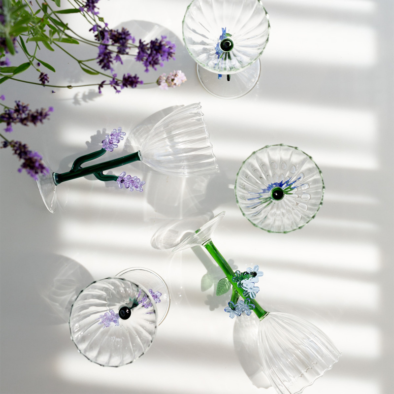 Stem glass light blue flower | Ichendorf