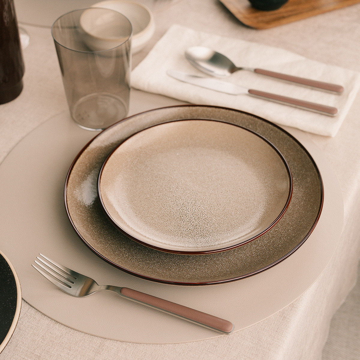Teller flach Coupe ø27 cm Set 4-tlg. - Elements Stone