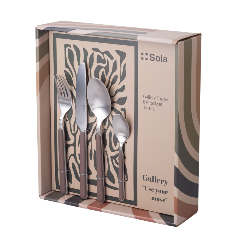 Set posate 16 pezzi - Gallery taupe opaco