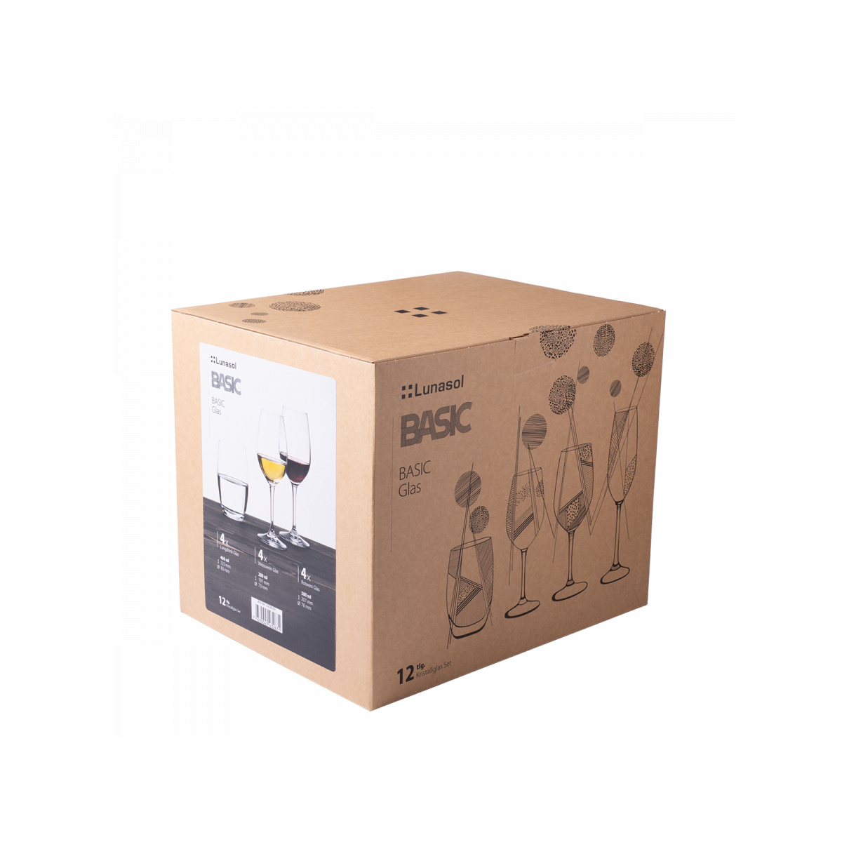 Set iniziale di bicchieri per la casa 12 pz - BASIC Glas Lunasol