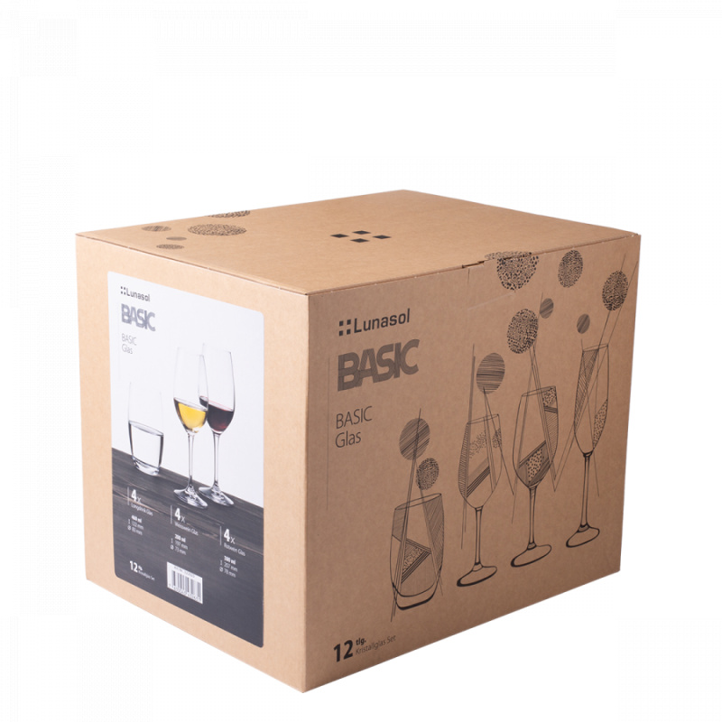 Set iniziale di bicchieri per la casa 12 pz - BASIC Glas Lunasol