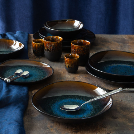 Tellerset 12-tlg. | Elements Amber Eye Organic