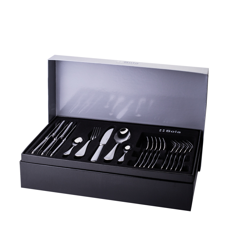 Ensemble de couverts 60 pièces manche plein - Baguette Gastro poli