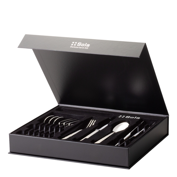 Set di posate 16 pezzi – Sardegna Waterfall PVD Champagne manico in grafite