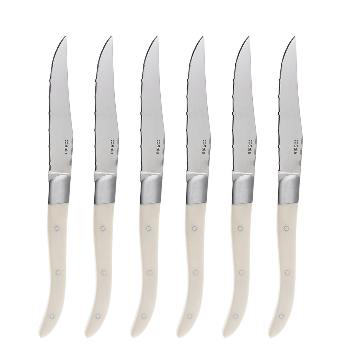 Steak knife set 6 pcs white | Basic Country II