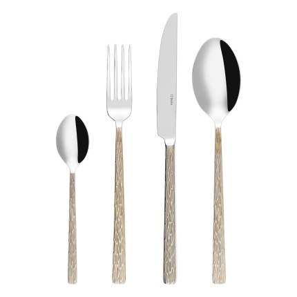 Besteckset 16-tlg. – Sardegna Waterfall Stiel Champagne graphit