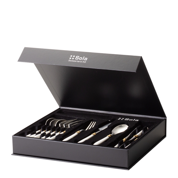 Cutlery set 16 pcs – GAYA Exeter white handle