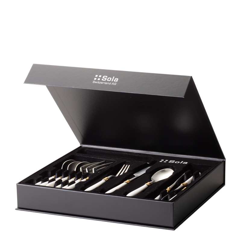 Set di posate 16 pezzi – GAYA Exeter manico bianco