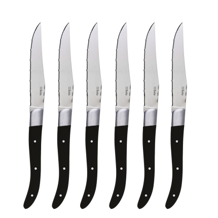 Set 6 coltelli da bistecca nero | Basic Country II