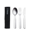 Cutlery set 3 pcs in black bag with SOLA logo