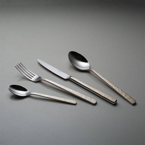 Cutlery set 16 pcs – Sardegna Waterfall handle Champagne PVD, graphite