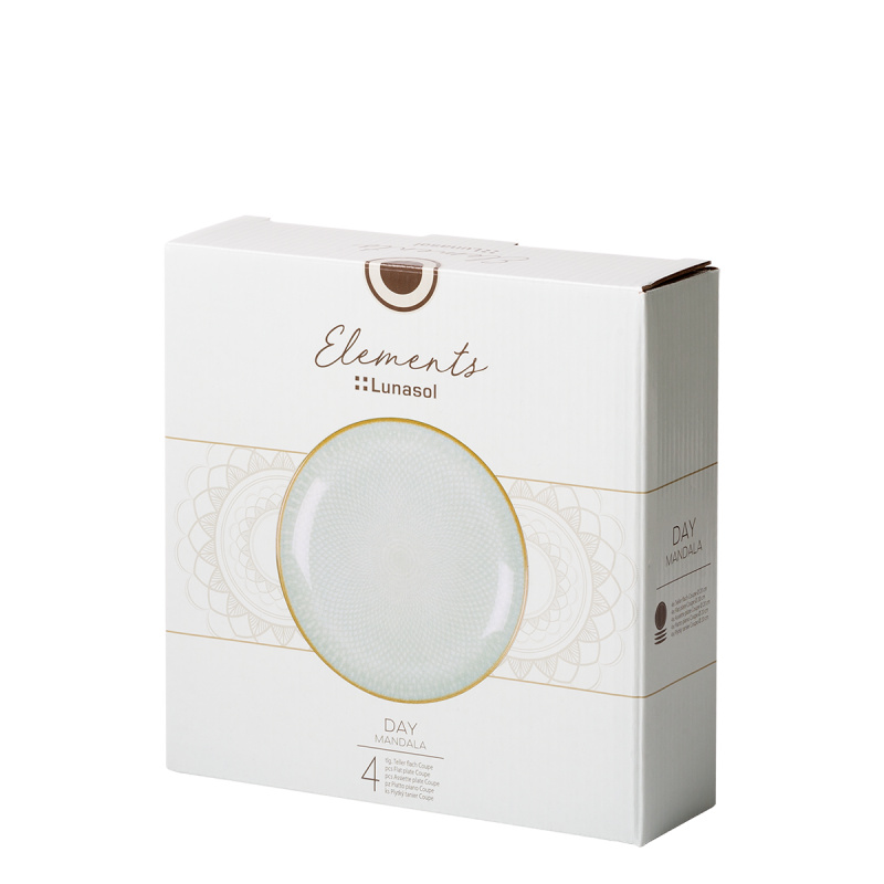 Dessert plate Coupe 20 cm set of 4 - Elements Day Mandala
