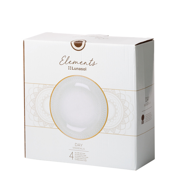 Piatto fondo Coupe 23 cm set 4 pz - Elements Day Mandala