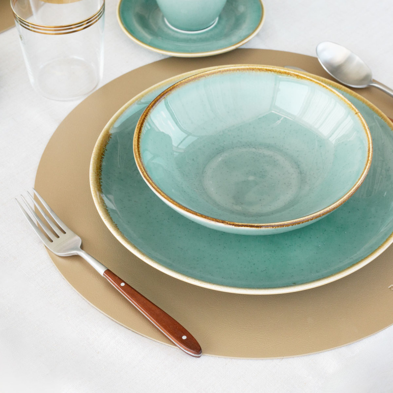 Set in porcellana 30 pezzi – Sand turchese – Gaya