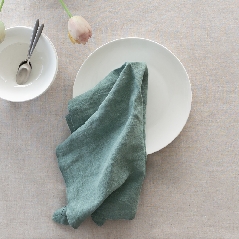 Sea green linen napkins 50 x 50 cm 2 pcs - Gaya Ambiente