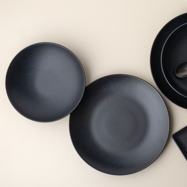 Speiseteller 27 cm 4 Stk. - Basic schwarz matt
