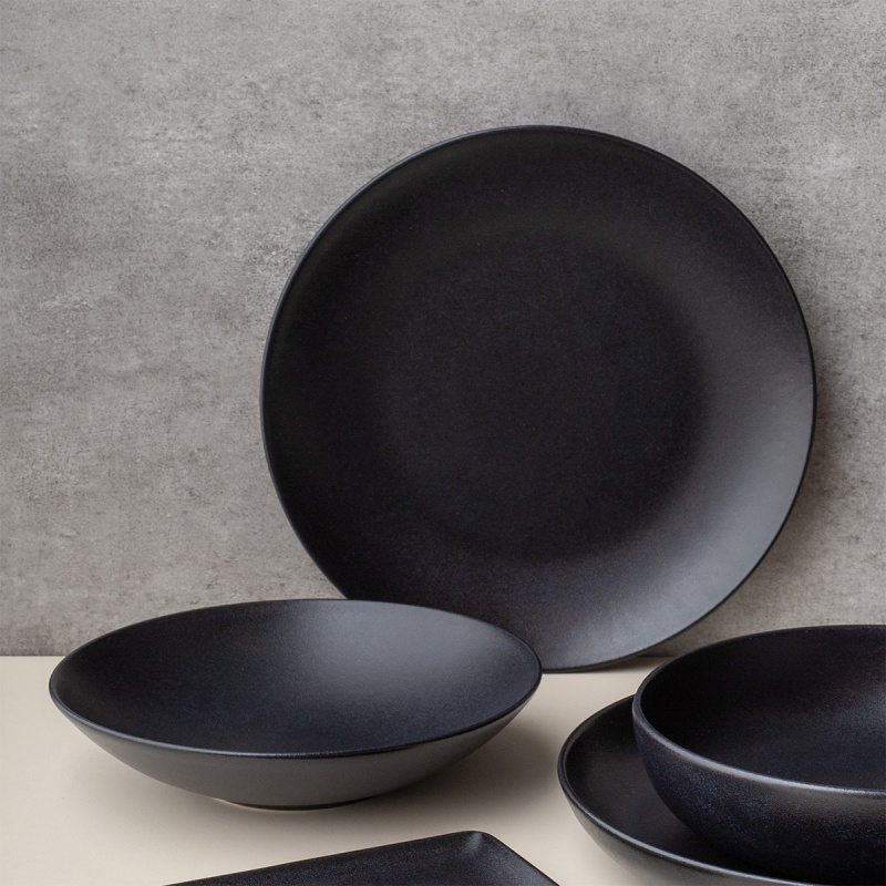 Speiseteller 27 cm 4 Stk. - Basic schwarz matt