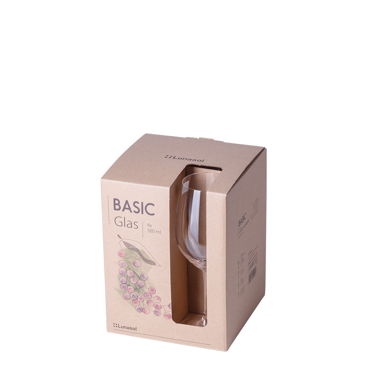 Calici da vino rosso 380 ml set 4 pz - BASIC Glas Lunasol META Glass