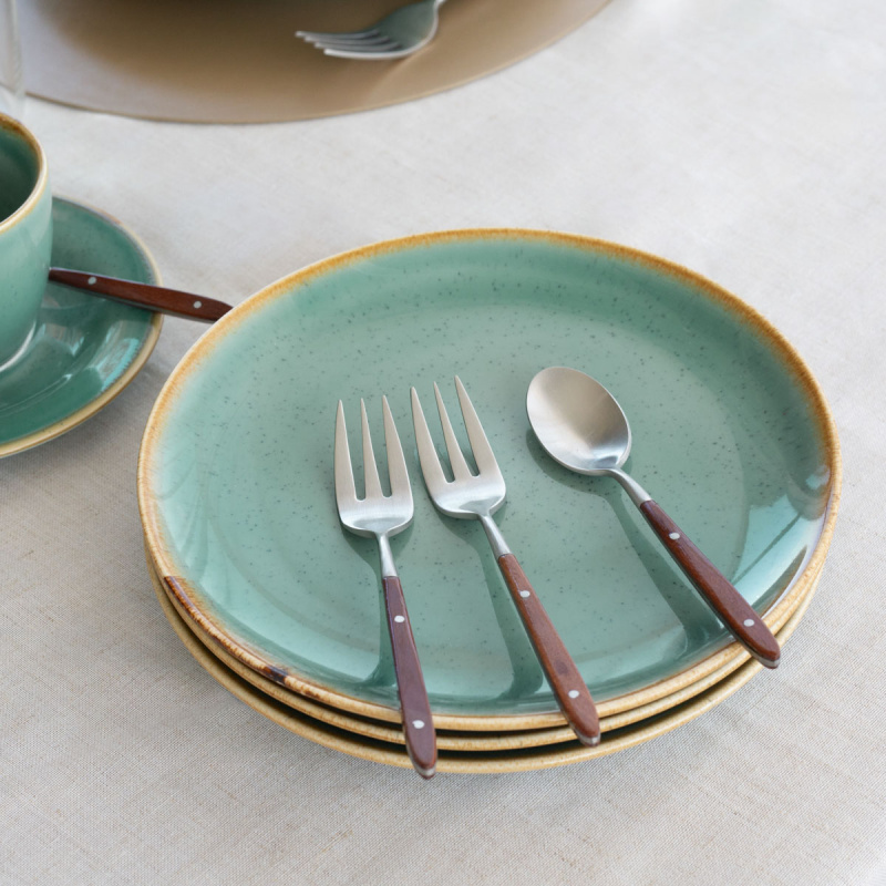 Porcelain set 30 pcs – Sand turquoise – Gaya