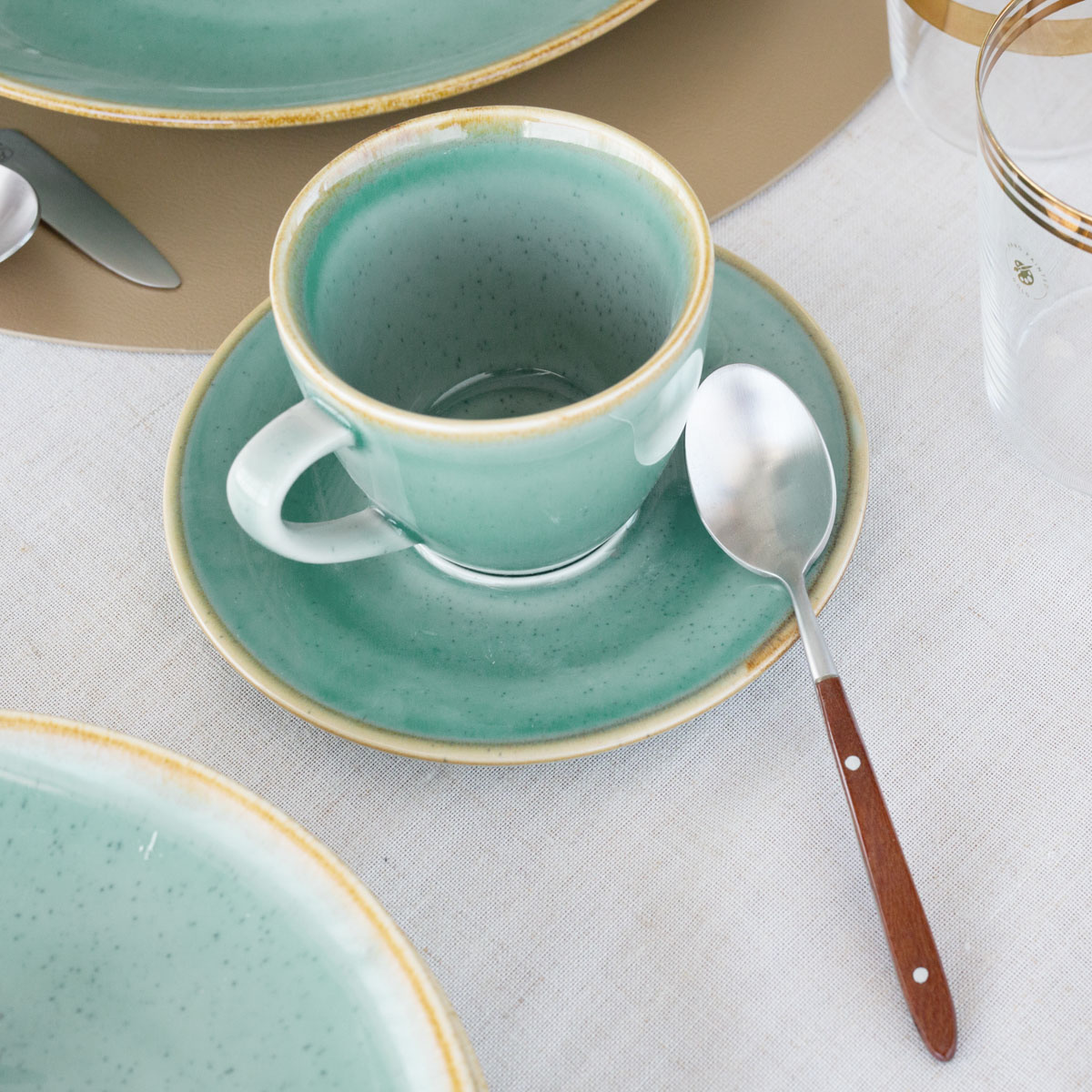 Porcelain set 30 pcs – Sand turquoise – Gaya