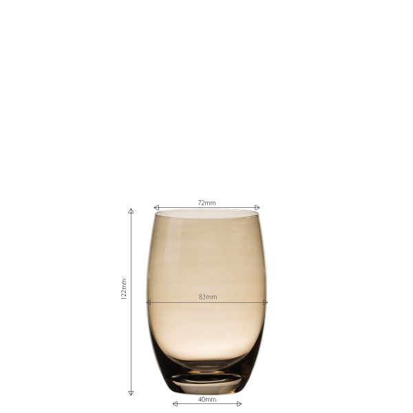Tumbler glasses taupe 460 ml 6 pcs - Optima Glas Lunasol