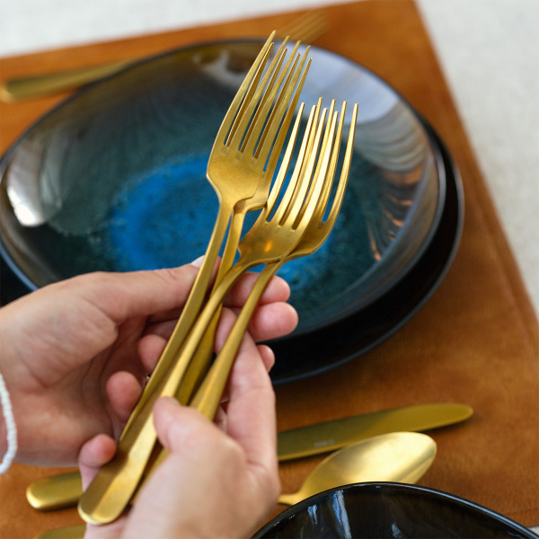 24-Piece Cutlery Set - Baguette Vintage PVD Gold