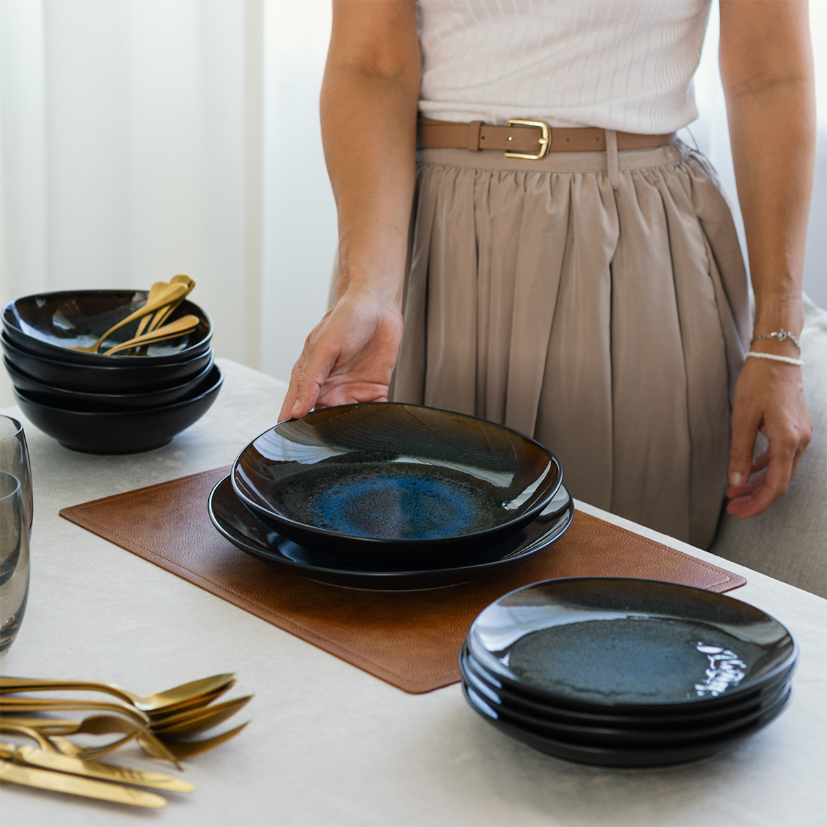 Set piatti 12 pezzi | Elements Amber Eye Organic