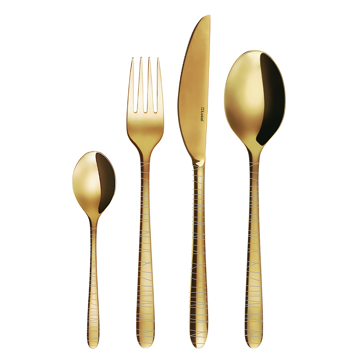 Set di posate 24 pezzi – Montreal PVD oro – Lines