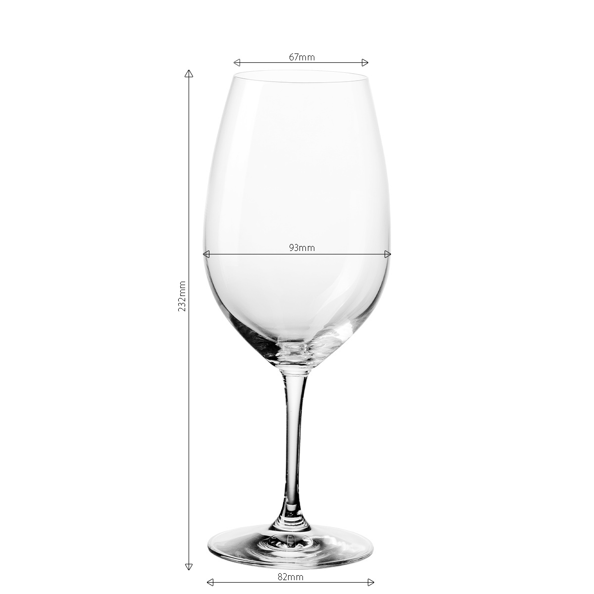 Red wine glasses 650 ml set of 4 - Benu Glas Lunasol META Glass