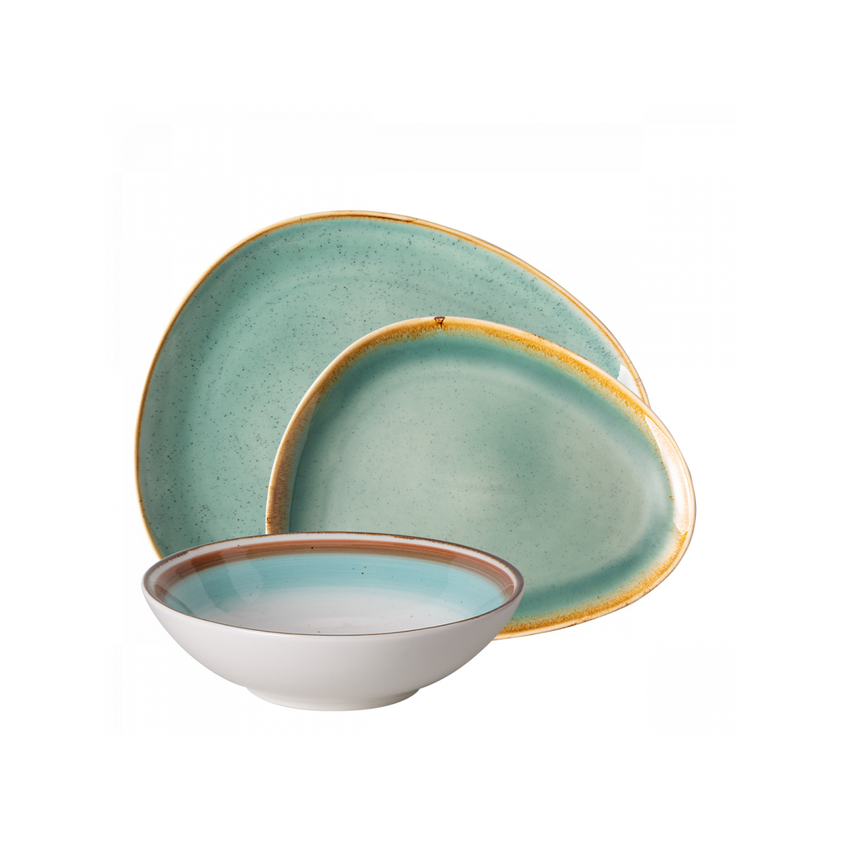 Set di porcellana 18 pz. - Gaya Sabbia turchese / Rustico