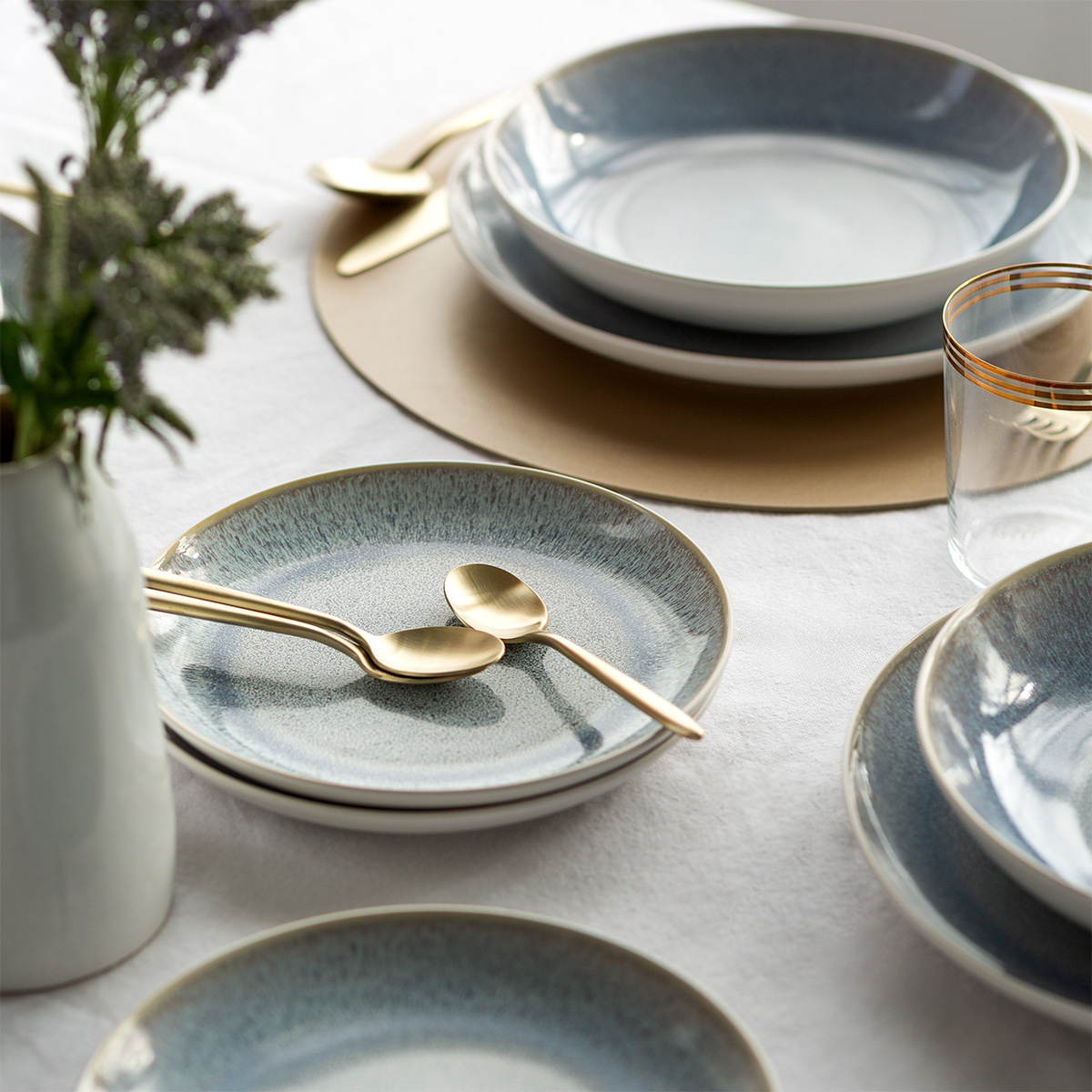 Plate set 12 pcs | Elements Glacial Ice