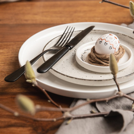 Dinner plate U-Coupe 20 cm - Gaya Atelier light grey speckled