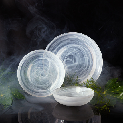 Shallow Plate White 21 cm – Elements Glass
