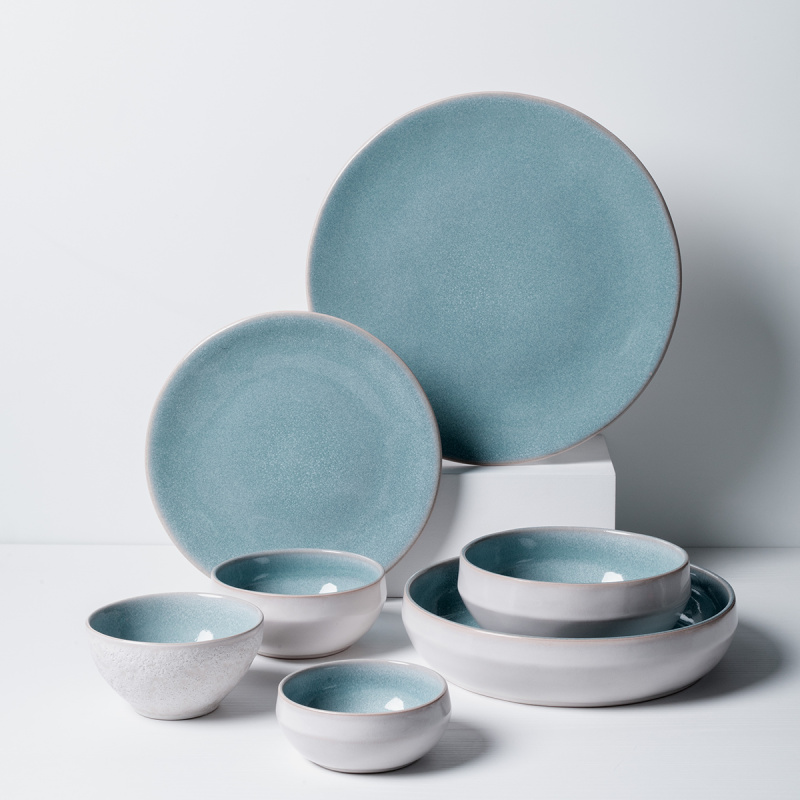 Ceramic plate set 18 pcs - Gaya Elements Glacial Ice North