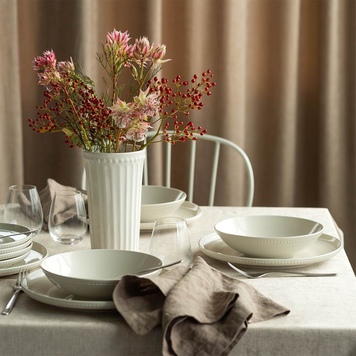 Starter tableware set 36 pcs | Elements Pearl
