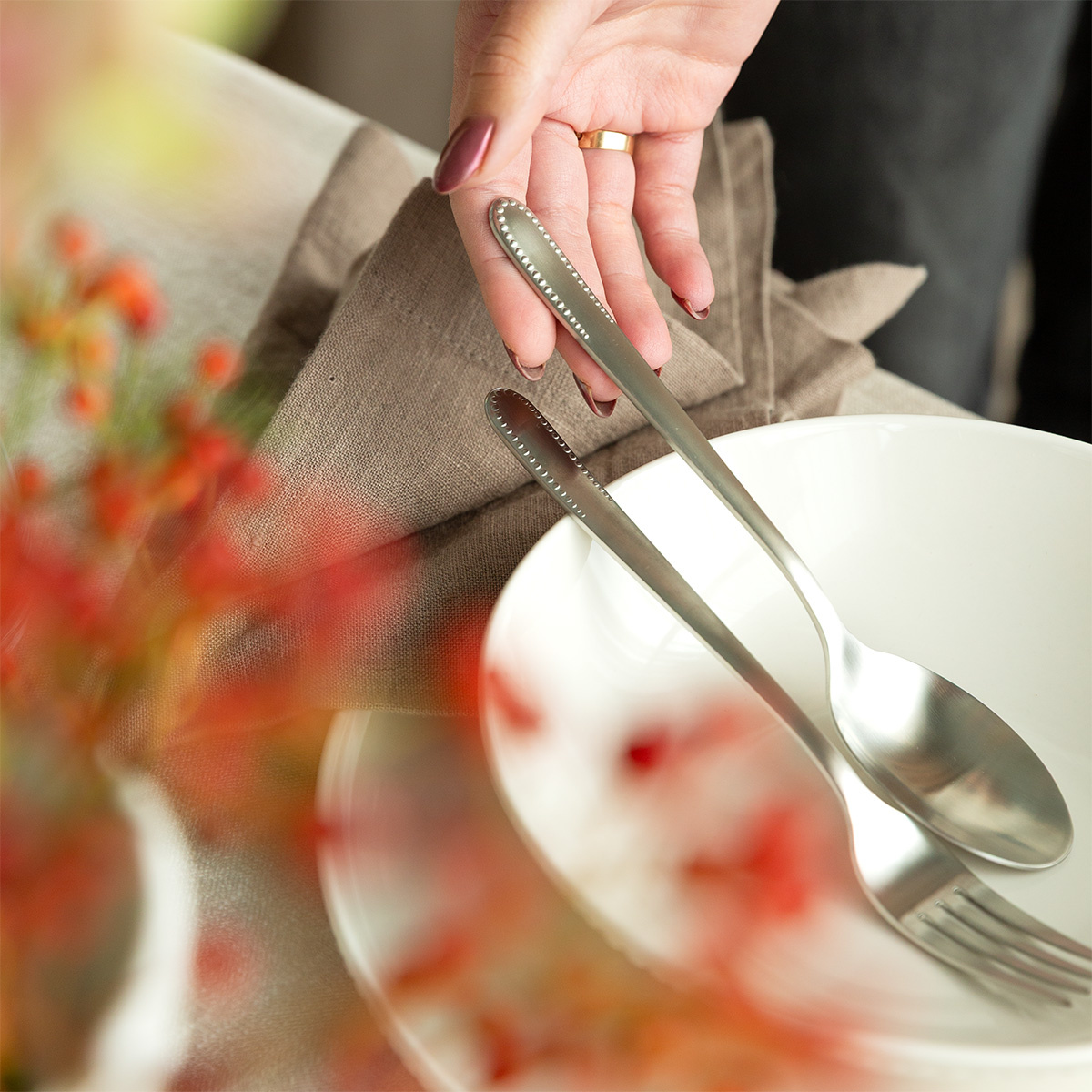 Starter tableware set 36 pcs | Elements Pearl