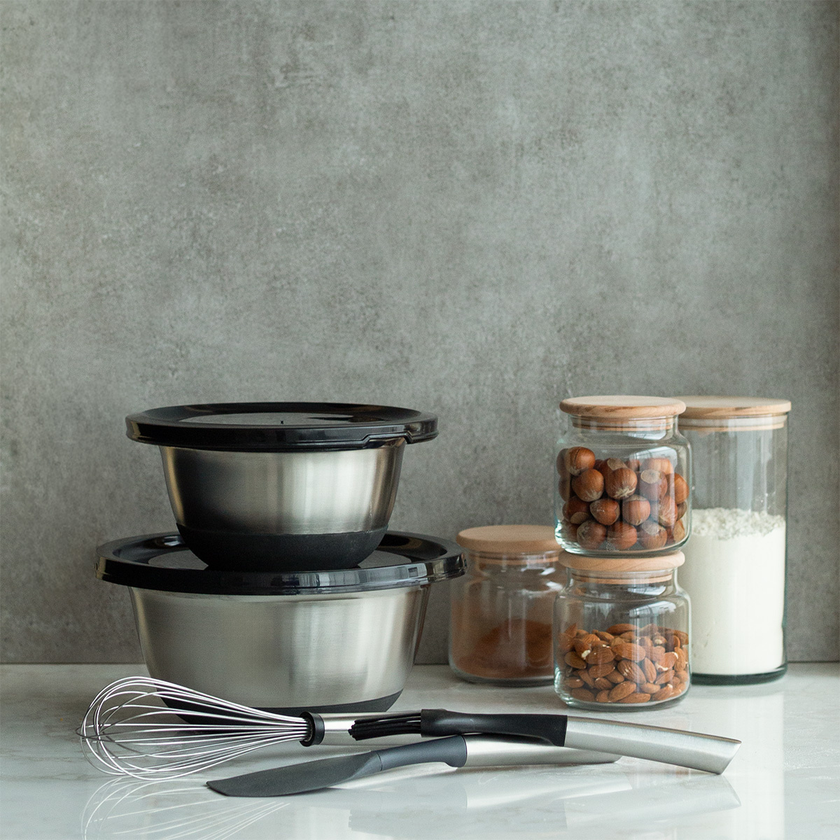 Set di ciotole per mescolare con coperchio 4 pz – Basic Kitchen